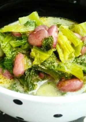 Foto resep Lodeh sawi bungkuk (sawi pahit) plus kacang merah