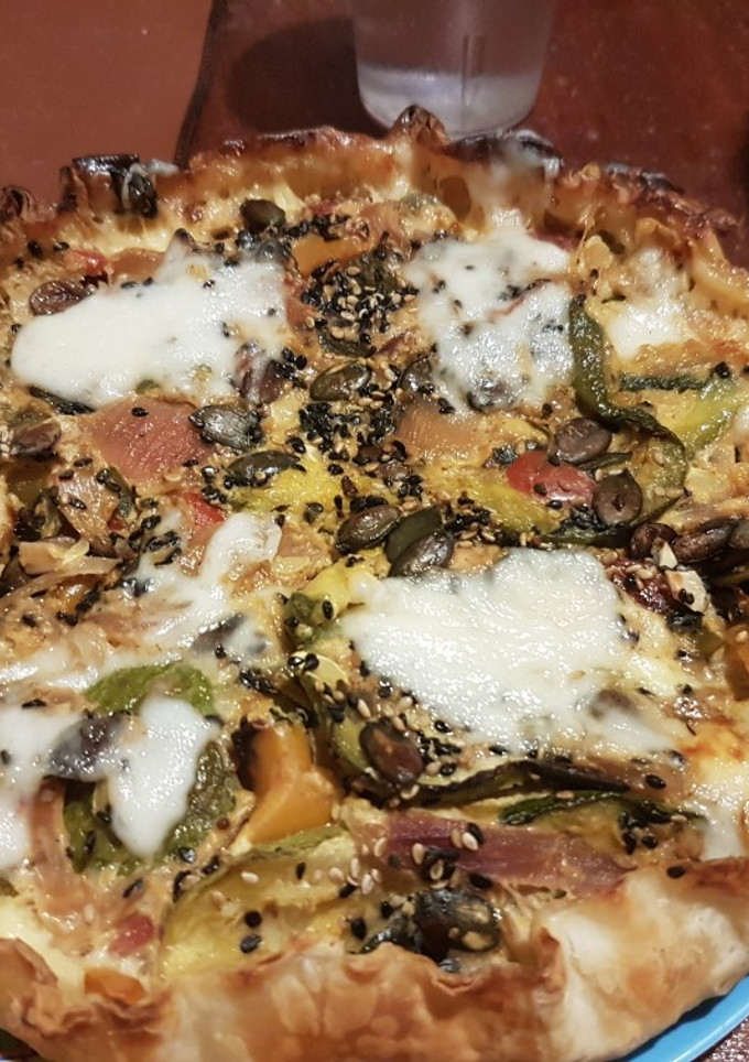 Una foto de Tarta de zapallitos y yogurt griego