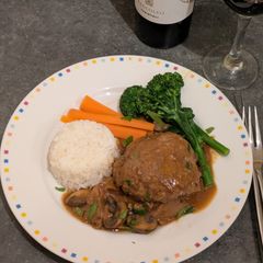 A picture of Japanesey Braised Burgers.