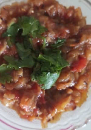 A picture of Brinjal ka Bartha.