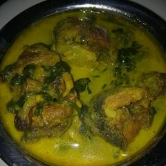 A picture of Magur palak sabji.