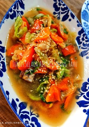 Foto resep 95. Tumis Selada Air Kembang Tahu 🥘