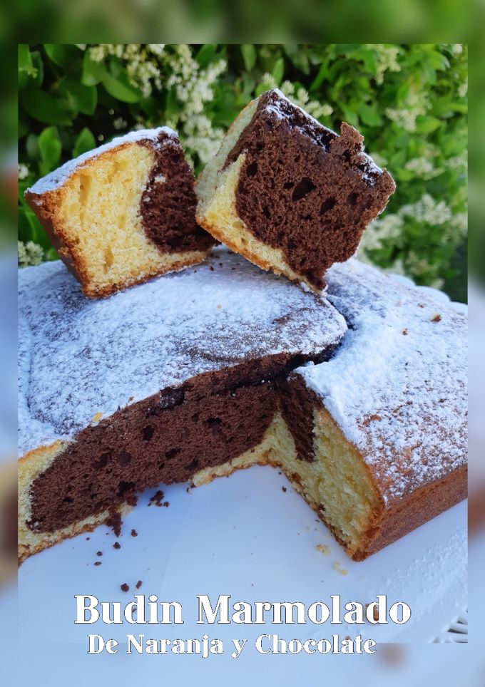 Una foto de Budín Marmolado de 🍊🍫NARANJA Y CHOCOLATE 😃