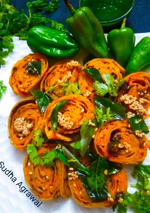 A picture of Leftover paratha Patra (famous Gujarati dish).