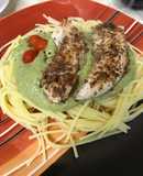 Espaguetis con salsa verde