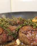 Filet Steak with Garlic and Thyme Butter