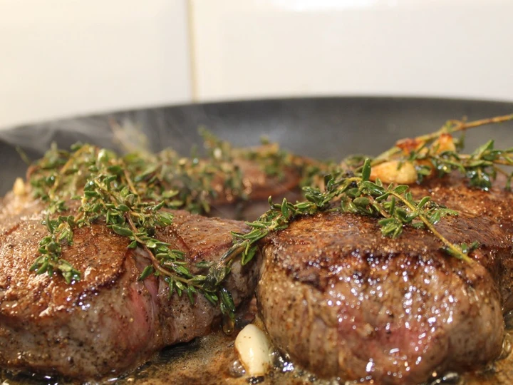 Simple Way Prepare Recipe Filet Steak with Garlic and Thyme Butter that is Really Delicious, So Delicious}