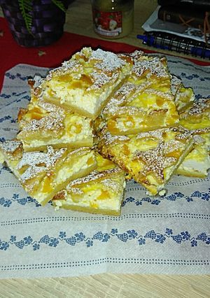 Túrós-barackos pite recept fotója