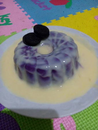 Langkah Mudah untuk Membuat Resep Puding ubi ungu + fla susu keju yang Enak Banget Anti Ribet, Lezat