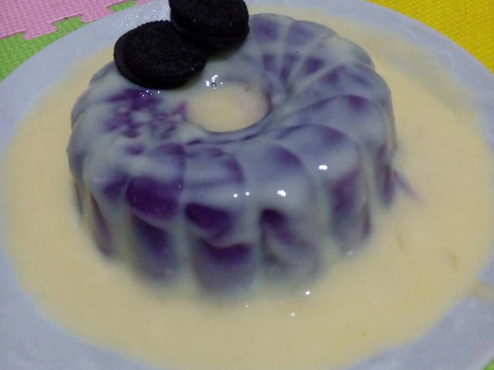 Cara Mudah Membikin Resep Puding ubi ungu + fla susu keju yang Menggugah Selera Anti Ribet, Lezat Sekali