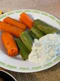 Tzatziki with Steamed Zucchini and Carrots!