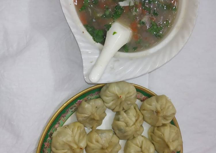 Simple Way to Make Homemade Steam chicken Momo with soup