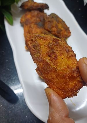 A picture of Crispy Suran Fry (vegetarian fish fry).