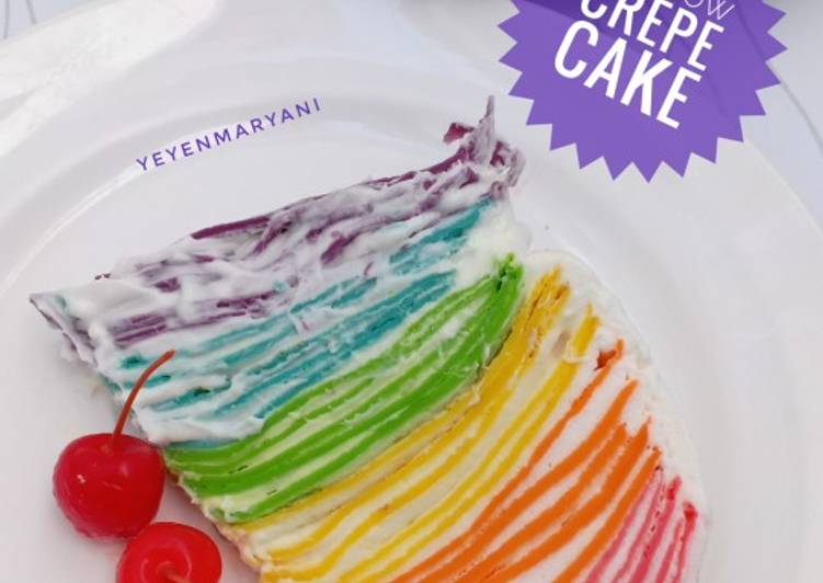 Cara Gampang Membuat Rainbow Crepe Cake yang Enak Banget