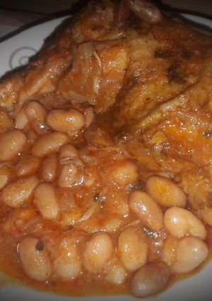 صورة لوصفة لوبيا غريني بالدجاج بنينة 😋