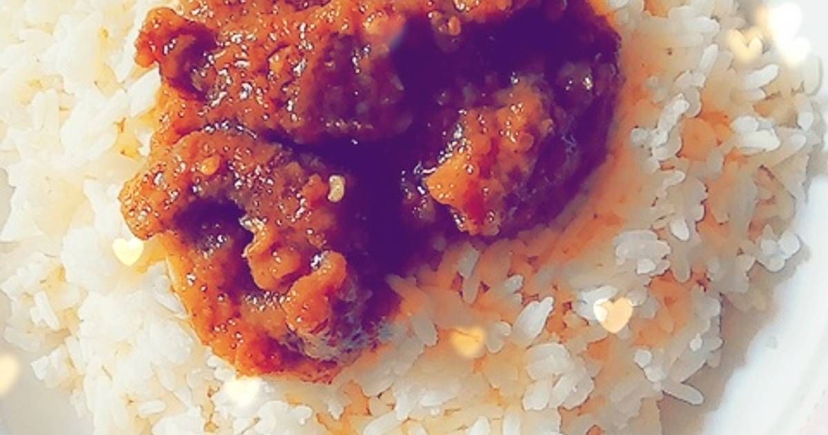 White rice and stew Recipe by Summy's Enchanting 🍽 Cookpad