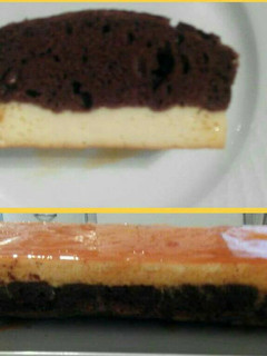 Una foto de Bizcochoflan de chocolate y naranja