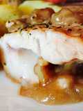 Solomillo de pavo relleno de 4 Quesos y nueces con salsa de Soja