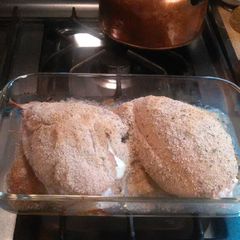 A picture of Brad's Italian crumbed chicken.