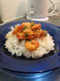 Shrimps with coriander sweet sauce