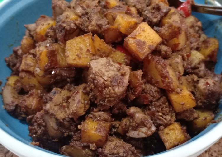 Resep Sambal kentang ati simple Anti Gagal