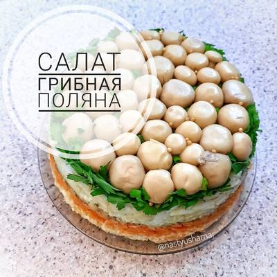 Салат «Грибная поляна» c шампиньонами - рецепт с фото | Как приготовить на sapsanmsk.ru