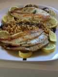 Rodaballo con pasta