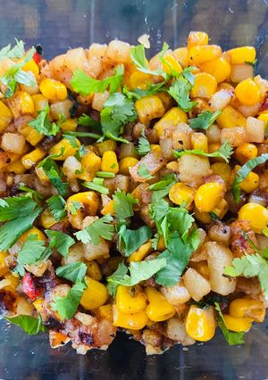 A picture of Sweet Corn and Potato Stir Fry.
