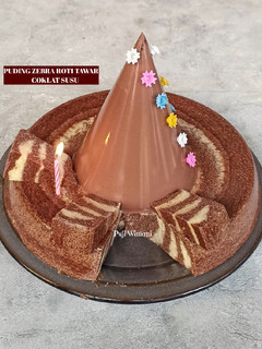 Foto resep Puding zebra roti tawar coklat susu