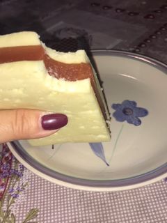 Una foto de Postre de queso con dulce de membrillo