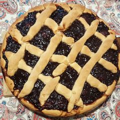 Greek Pasta Flora or else sweet jam pie A picture of Greek Pasta Flora or else sweet jam pie.