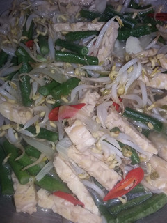 Foto resep Tumis kacang panjang tauge tempe..