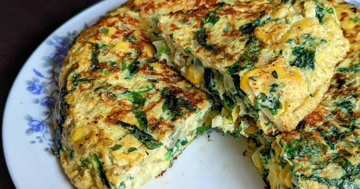 Tortilla de espinaca y choclo 🥬🌽 Receta de Daiana Guibaudo Cookpad