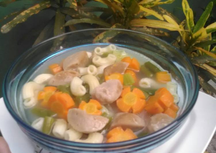 Resep 21.Sop baso makaroni #bikinramadanberkesan Anti Gagal