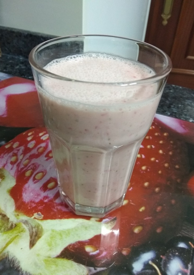 Una foto de Batido de fresas