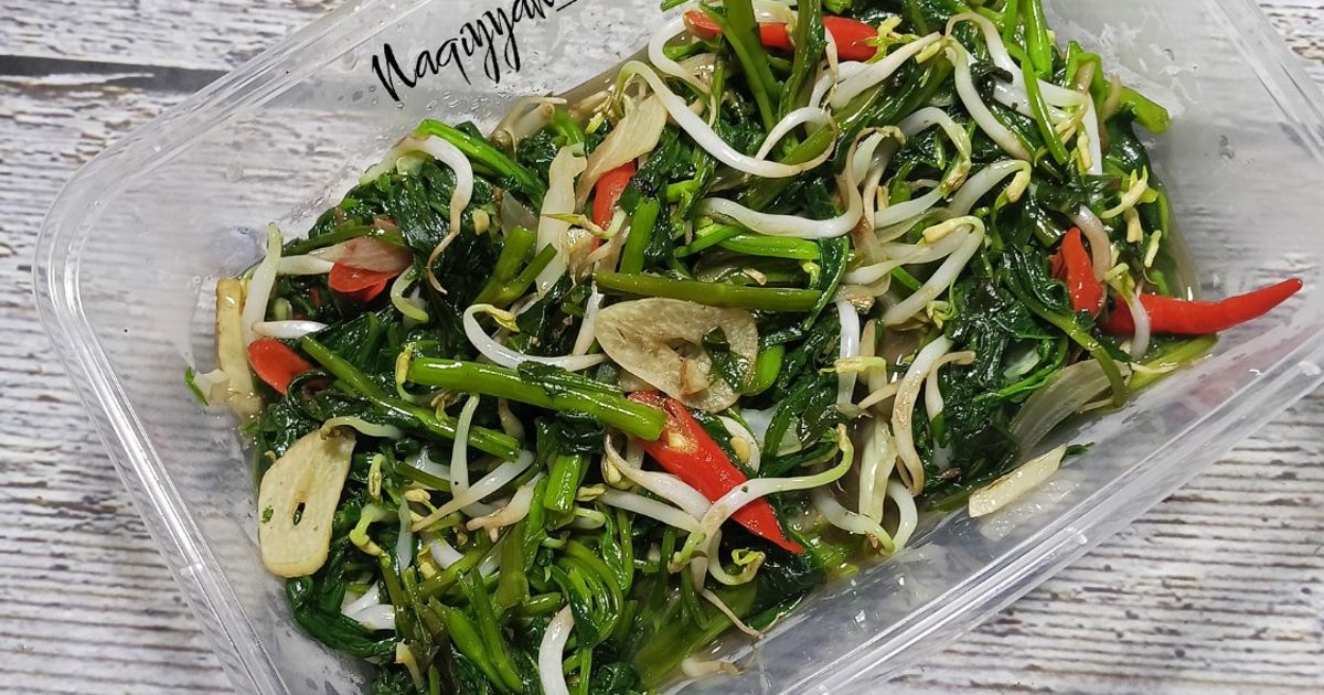 Tumis kangkung belacan bumbu iris