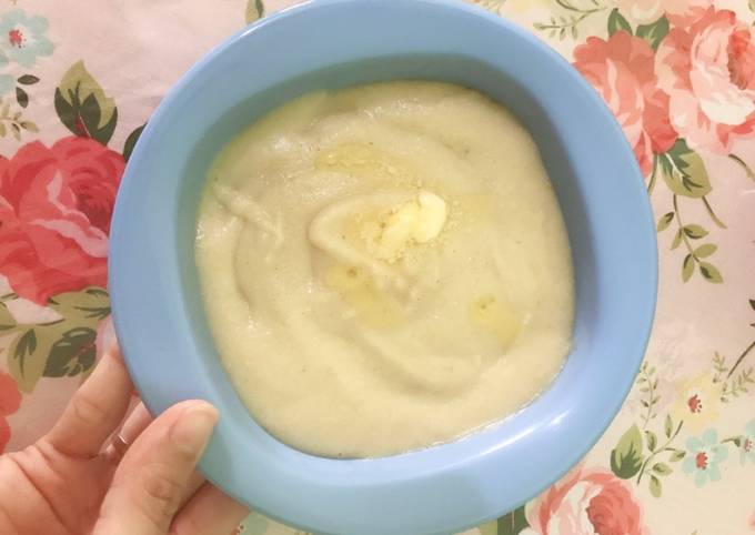 Mpasi 6m+ bubur kentang brokoli salmon