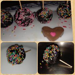 A picture of Chocolate coated oats and dates laddu.