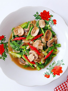 Foto resep Tumis Sawi Jamur Kancing