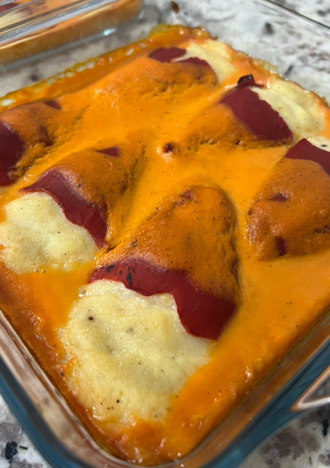 Una foto de Pimientos rellenos de bacalao en Thermomix