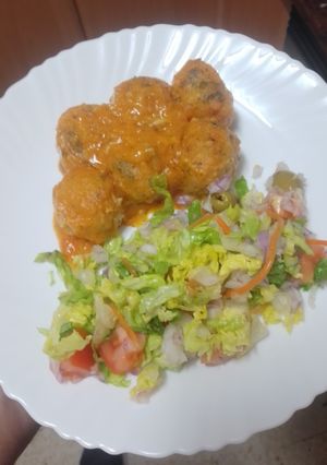 Una foto de Albóndigas de sancocho en salsa