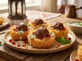 عش العيد المقرمش (كفتة محشية داخل قشور الكنافة الذهبية) 🌙🥩