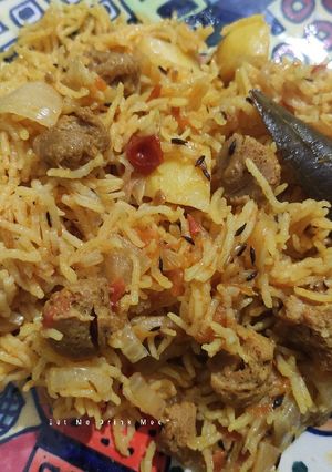 A picture of Soya Pyaaz Pulao.