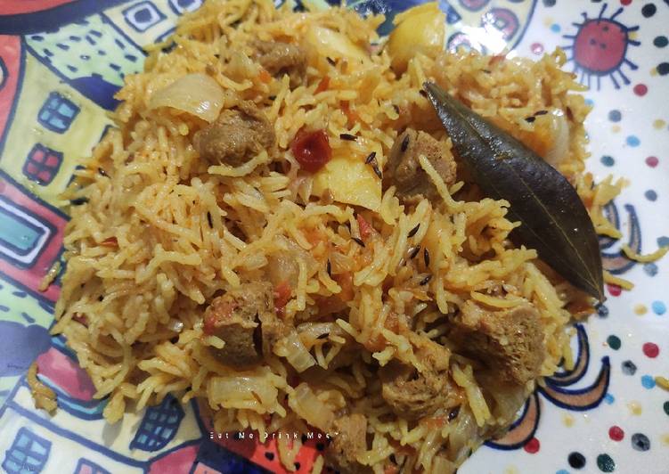 Recipe: Tasty Soya Pyaaz Pulao