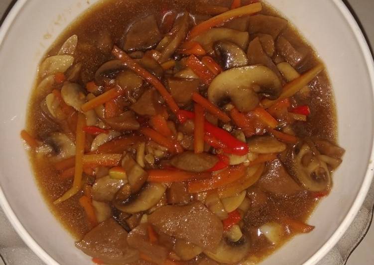 Resep Tumis jamur kancing baso wortel, Lezat Sekali