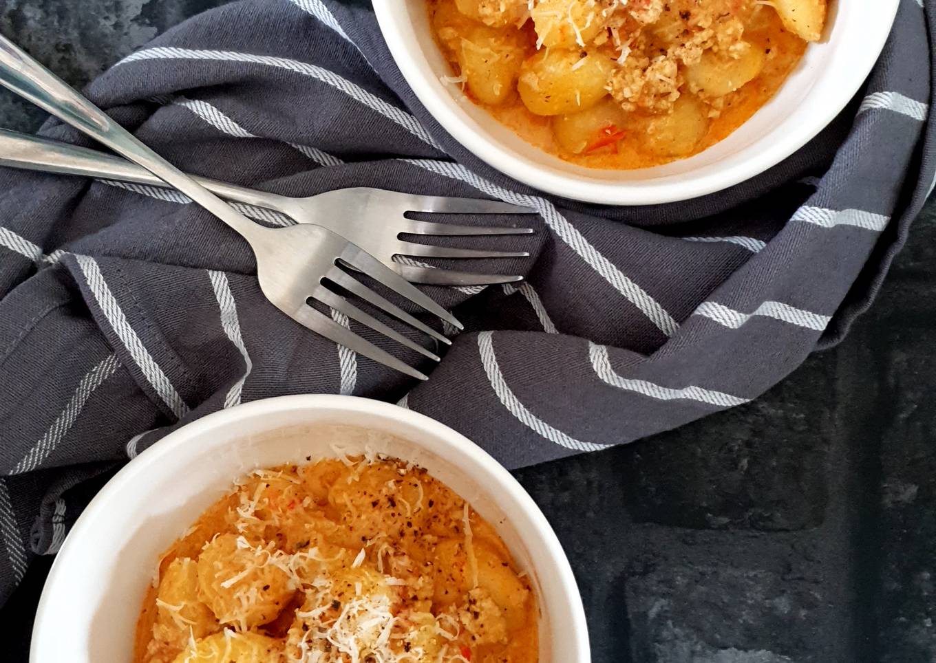 Pink sauce gnocchi