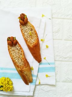 عکسی از دستور نان باگت سوخاری عسلی