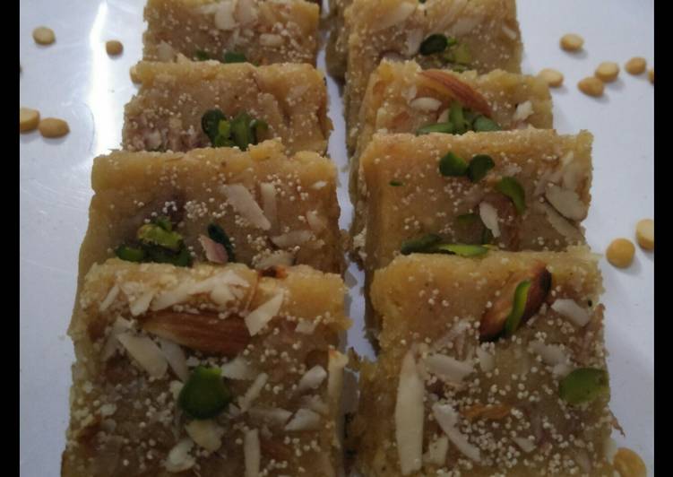 Simple Way to Make Quick Mohanthal or Besan Burfi