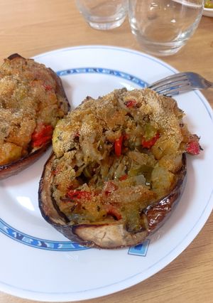 Una foto de Berenjena Rellena de Verduras al Chub Chub