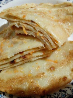 A picture of Savoury (salty) carrot crepes.